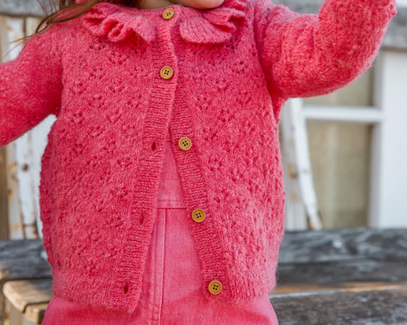 Cardigan Corolle en laine rose babygirl Bonton H26