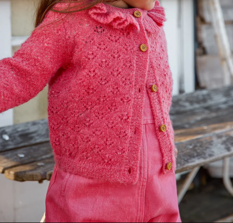 Cardigan Corolle en laine rose babygirl Bonton H26