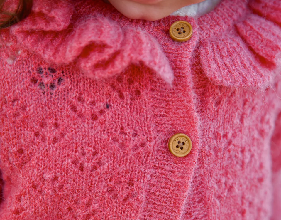 Cardigan Corolle en laine rose babygirl Bonton H26