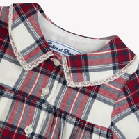 Robe à carreaux en coton écru babygirl Tartine et Chocolat H26