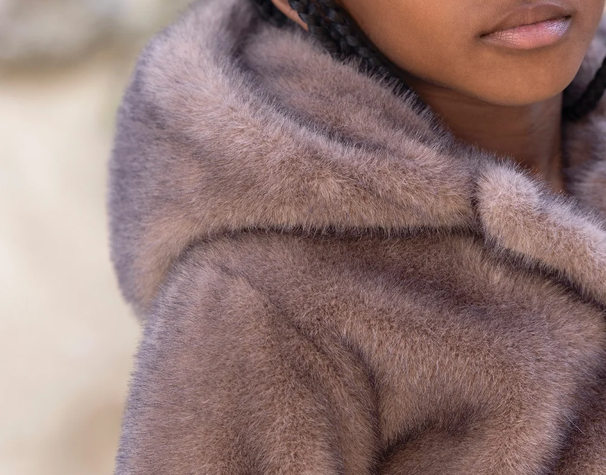 Manteau imitation fourrure beige moyen fille Tartine et Chocolat H26