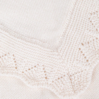 Couverture pointelle en laine merinos écru Tartine et Chocolat