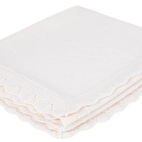 Couverture pointelle en laine merinos écru Tartine et Chocolat