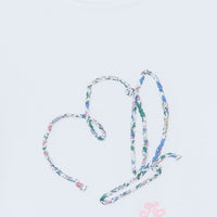 Tee-shirt blanc papillon imprimé tissu liberty babygirl Tartine et Chocolat E26