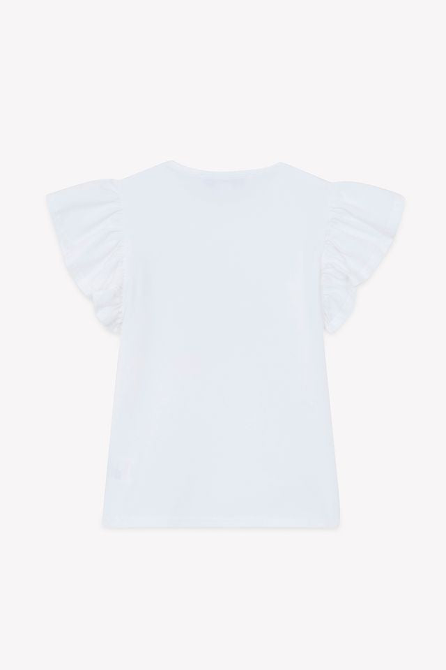 Tee-shirt blanc papillon imprimé tissu liberty babygirl Tartine et Chocolat E26