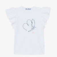 Tee-shirt blanc papillon imprimé tissu liberty babygirl Tartine et Chocolat E26
