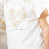 Tee-shirt Ecru coeur Liberty babygirl Tartine et Chocolat