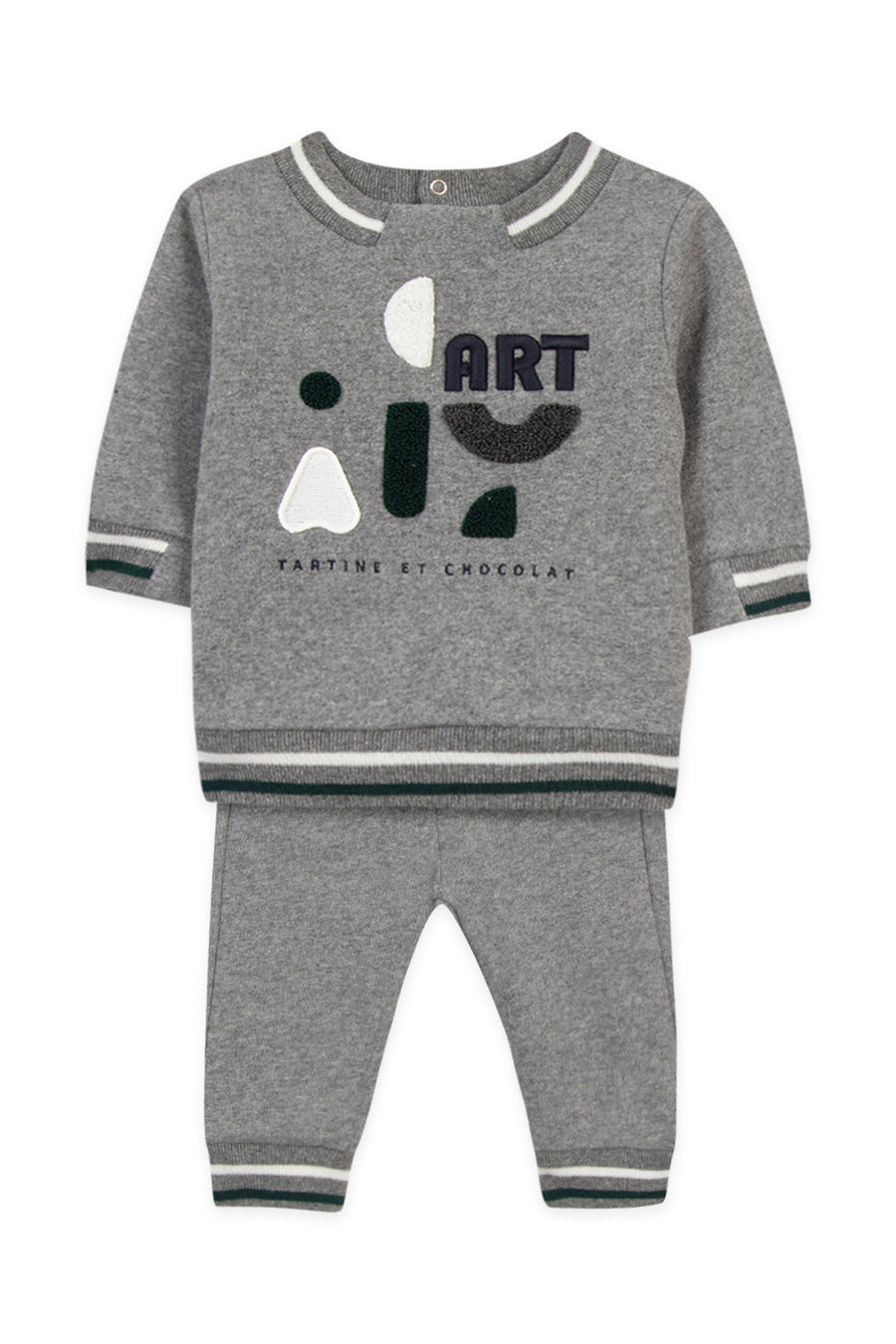 Ensemble jogging gris chiné babyboy Tartine et Chocolat 