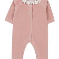 Pyjama en velours rose dentelle babygirl Tartine et Chocolat H24