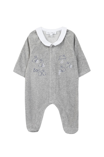 Pyjama velours gris Abécédaire babyboy Tartine et Chocolat