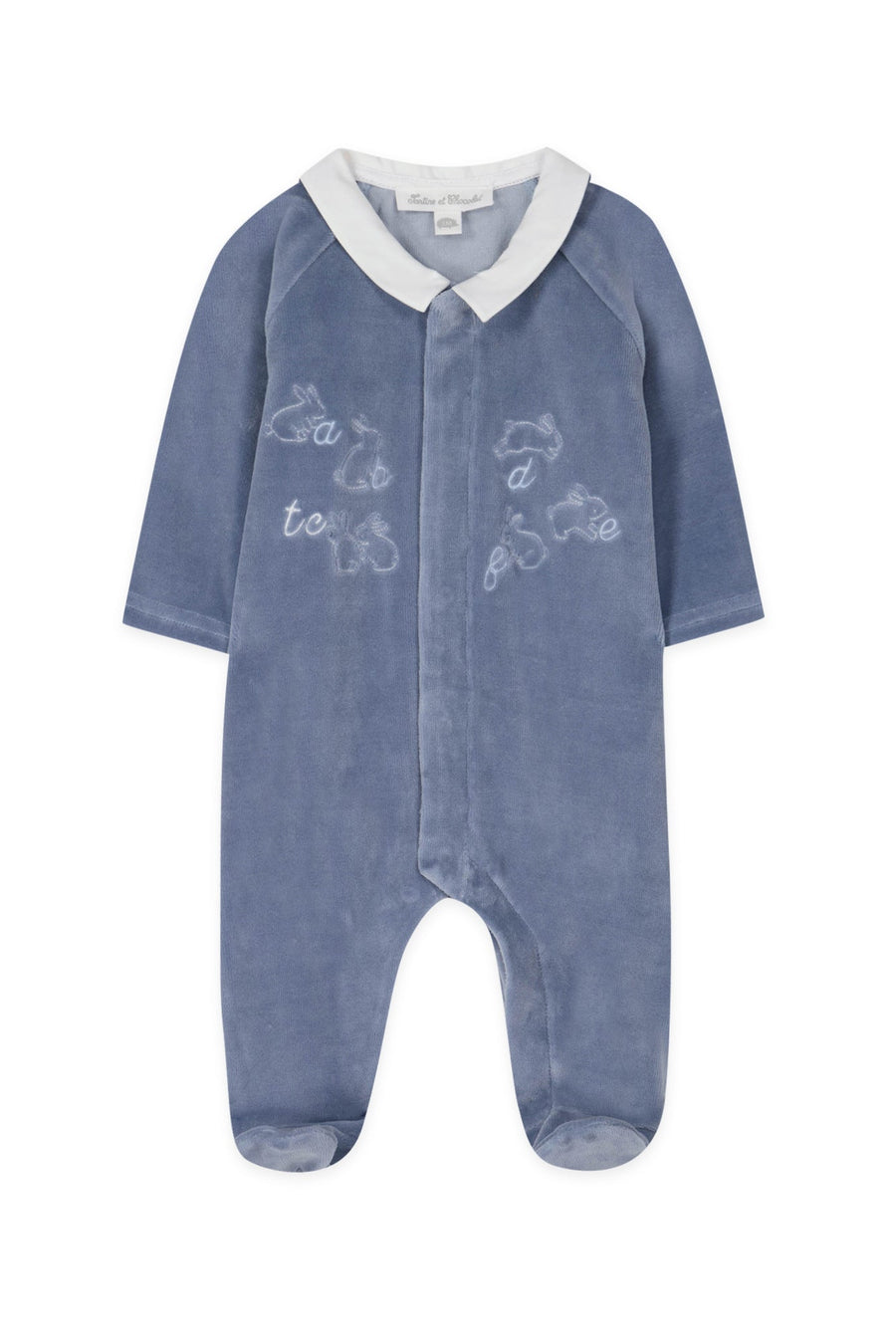 Pyjama en velours bleu orage babyboy Tartine et Chocolat H24