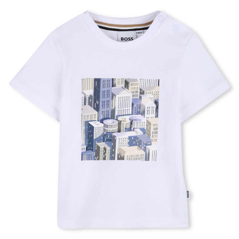 Tee-shirt manches courtes blanc à motif babyboy Boss E26