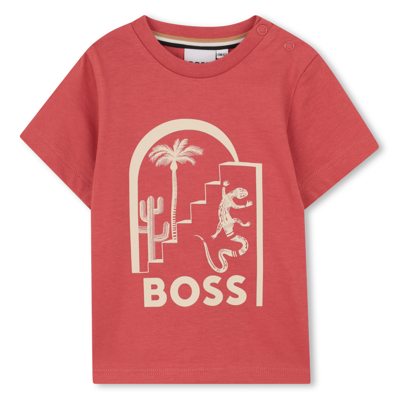 Tee-shirt manches courtes rose violacé babyboy Boss E26