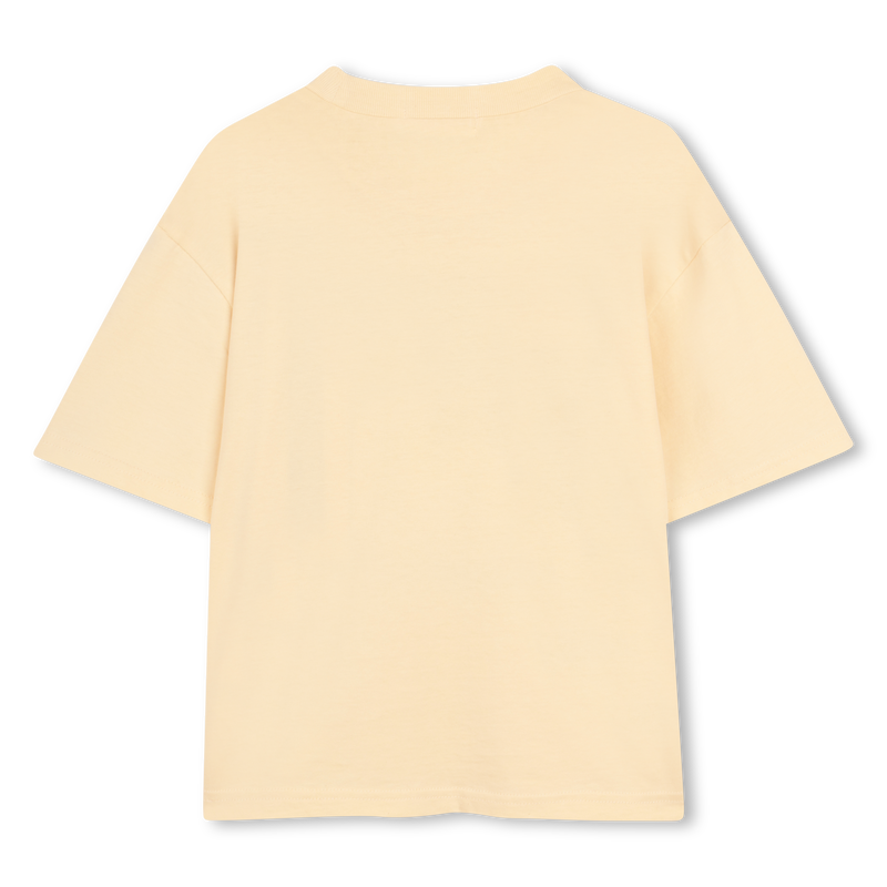 Tee Shirt manches courtes beige à motif garçon Billieblush E26