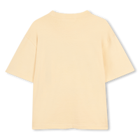 Tee Shirt manches courtes beige à motif garçon Billieblush E26