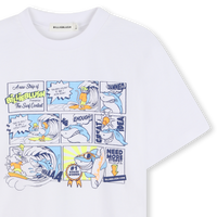 Tee Shirt manches courtes blanc à motif BD garçon Billieblush E26
