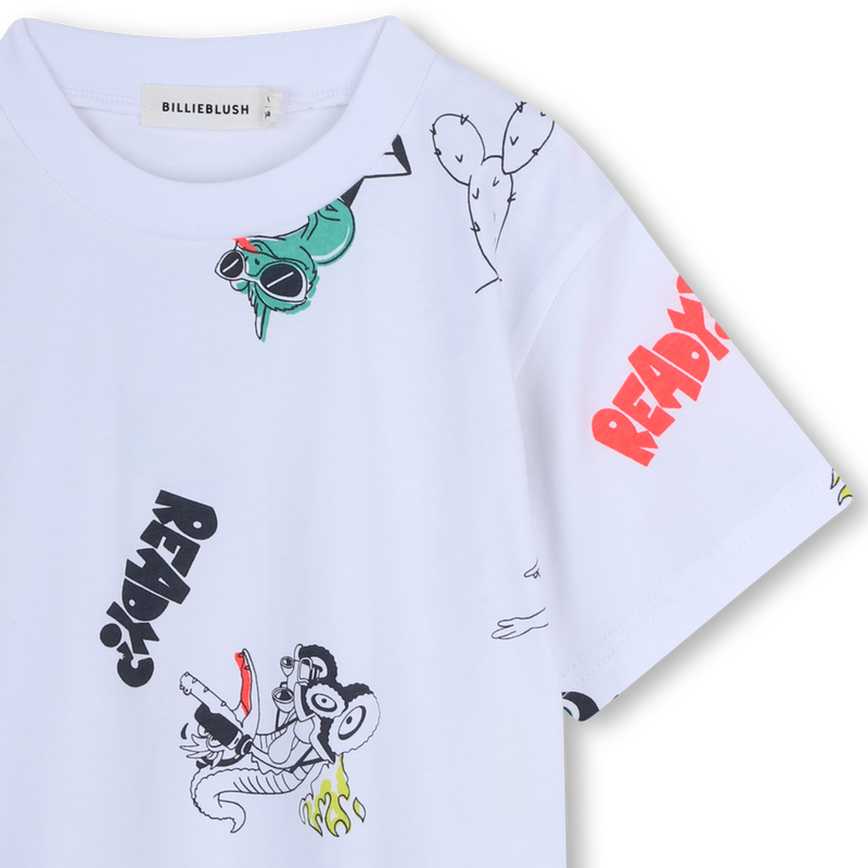 Tee Shirt manches courtes blanc à motif coloré garçon Billieblush E26