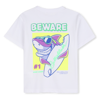 Tee Shirt manches courtes blanc à motif garçon Billieblush E26