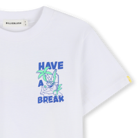 Tee Shirt manches courtes blanc à motif garçon Billieblush E26