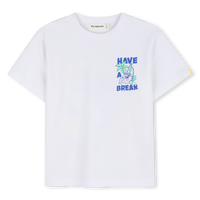 Tee Shirt manches courtes blanc à motif garçon Billieblush E26