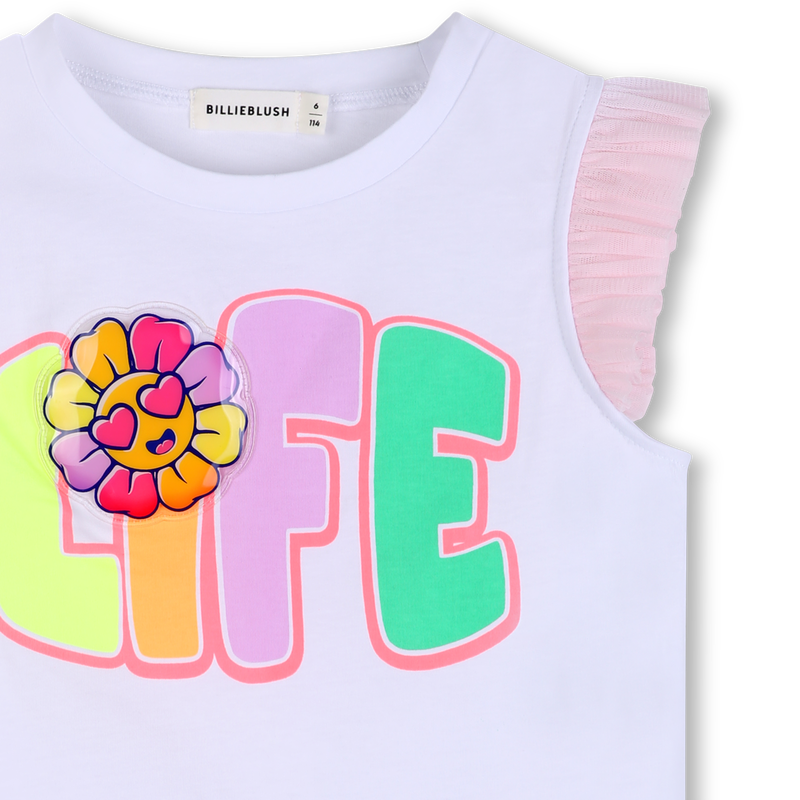 Tee Shirt manches courtes en tulle blanc fille Billieblush E26