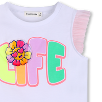 Tee Shirt manches courtes en tulle blanc fille Billieblush E26