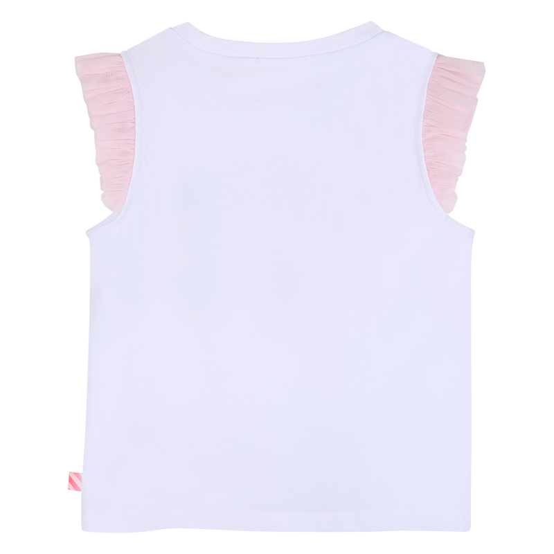 Tee Shirt manches courtes en tulle blanc fille Billieblush E26