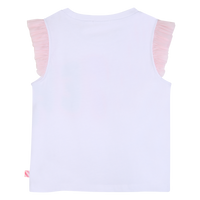 Tee Shirt manches courtes en tulle blanc fille Billieblush E26