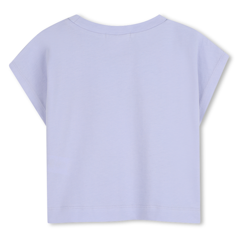 Tee Shirt manches courtes violet à coeur fille Billieblush E26