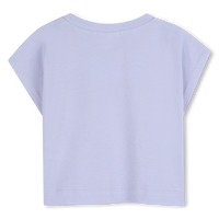 Tee Shirt manches courtes violet à coeur fille Billieblush E26