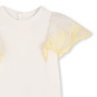 Tee shirt manches ballon blanc et jaune babygirl Chloé E26