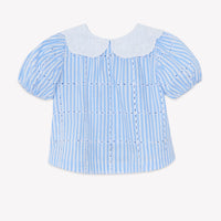 Tunique azur coton rayures babygirl Tartine et chocolat E26