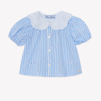 Tunique azur coton rayures babygirl Tartine et chocolat E26