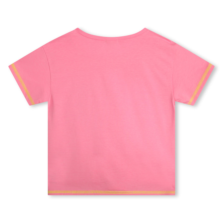 Tee-Shirt rose fluo coeur Fille Billieblush