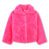 Manteau en polaire duveteuse Pink fille Billieblush