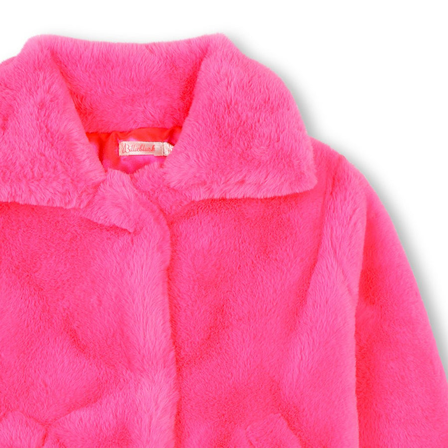 Manteau en polaire duveteuse Pink fille Billieblush