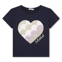 Tee-shirt bleu nuit fille Billieblush