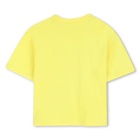 Tee Shirt manches courtes jaune à motif garçon Billieblush E26