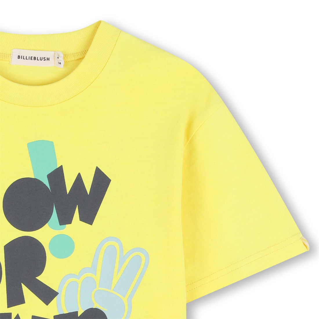 Tee Shirt manches courtes jaune à motif garçon Billieblush E26