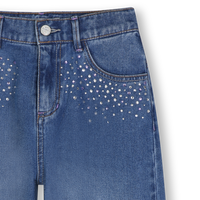 Pantalon en denim strass fille Billieblush H26