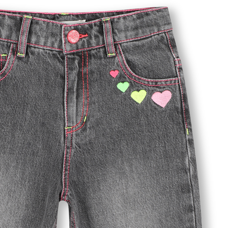 Pantalon en denim gris fille Billieblush H26