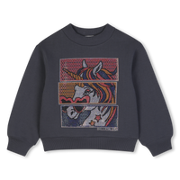 Sweat-shirt à strass gris fille Billieblush H26