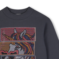 Sweat-shirt à strass gris fille Billieblush H26