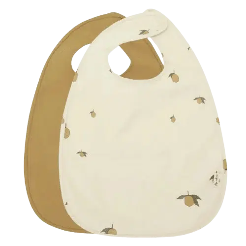 Lot de 2 bavoirs repas citron - Konges Slojd