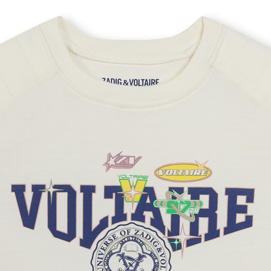 Tee-Shirt blanc Voltaire Fille Zadig & Voltaire E24