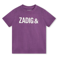 Tee-Shirt blanc violet mixte Zadig & Voltaire E24