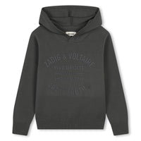 Sweat en tricot à capuche gris  garçon Zadig & Voltaire H24