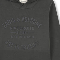 Sweat en tricot à capuche gris  garçon Zadig & Voltaire H24