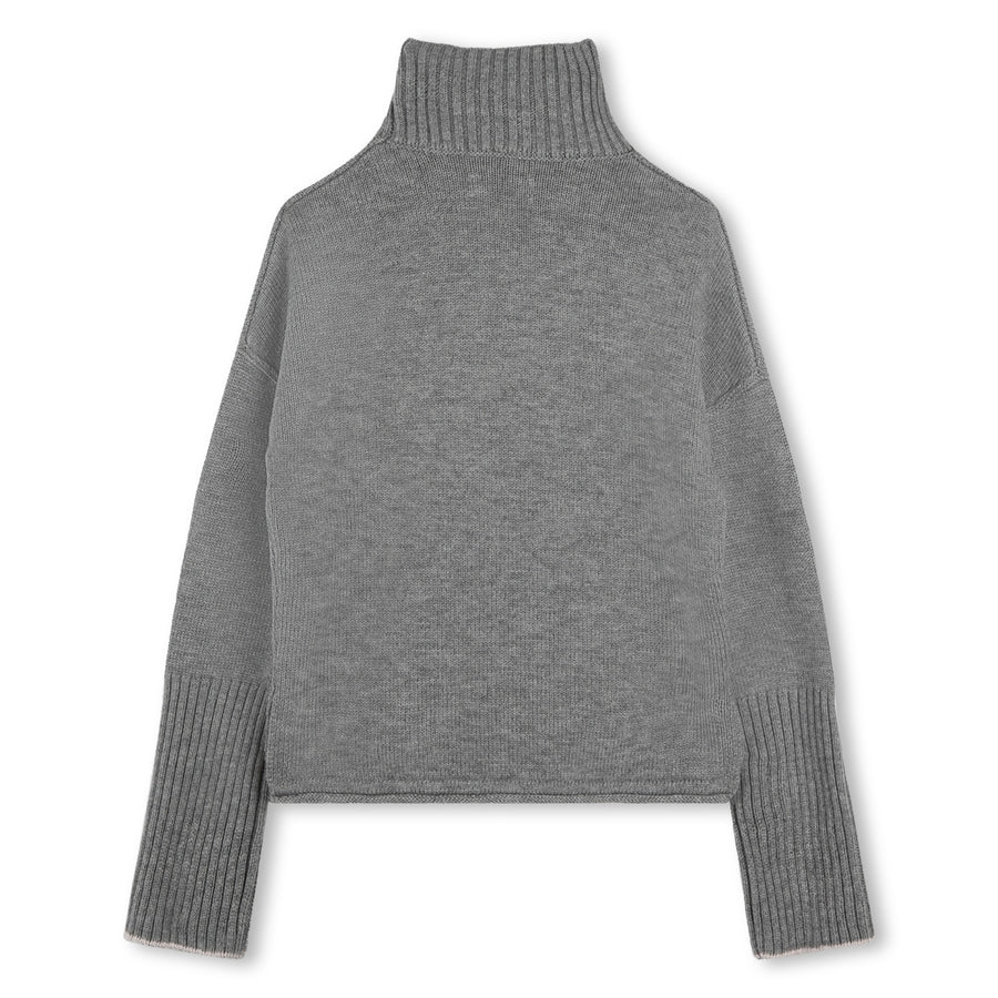 Pull à col montant gris chiné fille Zadig & Voltaire 