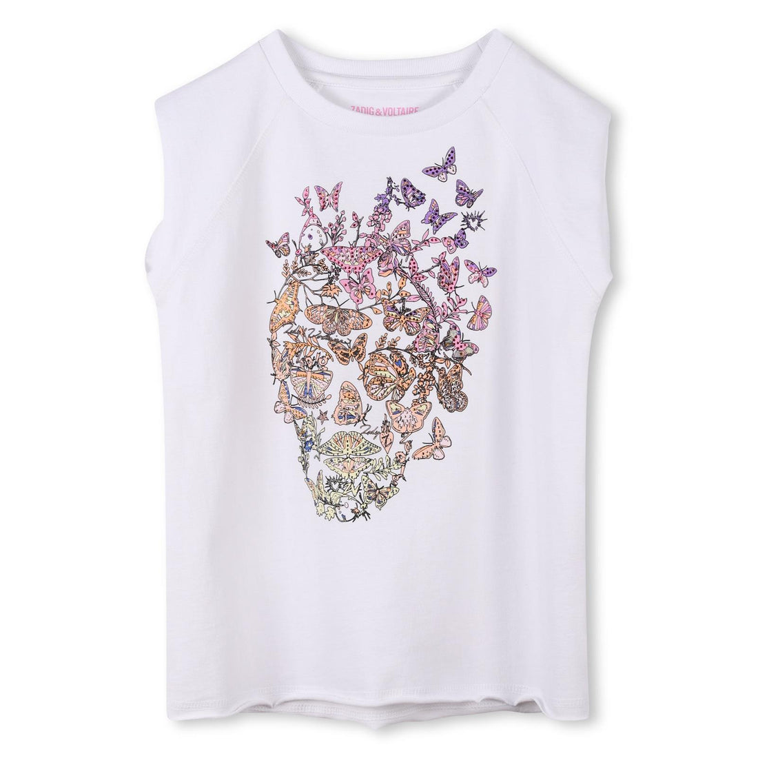 Tee-Shirt sans manches papillons Fille Zadig & Voltaire E25